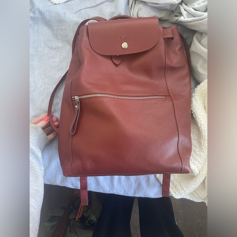 Longchamp leather backpack